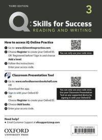 Q:Skills for Success 3rd Edition Reading and Writing Level 3 Teacher Resource Access Code Card