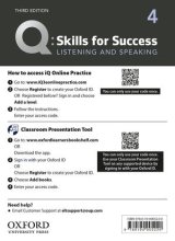Q:Skills for Success 3rd Edition Listening and Speaking Level 4 Teacher Resource Access Code Card