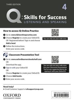 画像1: Q:Skills for Success 3rd Edition Listening and Speaking Level 4 Teacher Resource Access Code Card