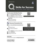 画像: Q:Skills for Success 3rd Edition Reading and Writing Level 4 Teacher Resource Access Code Card