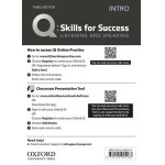 画像: Q:Skills for Success 3rd Edition Listening and Speaking Intro Teacher Resource Access Code Card